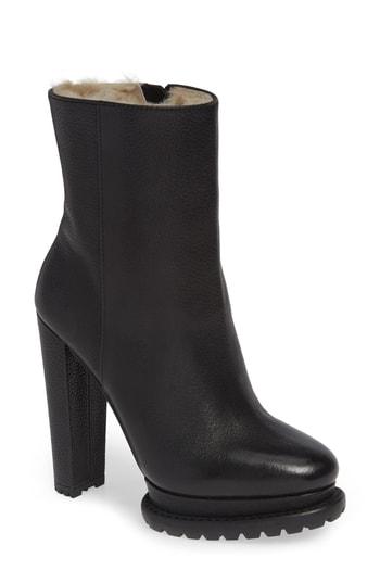 Women's Alice + Olivia Holden Genuine Shearling Bootie M - Black