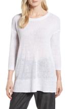 Women's Eileen Fisher Organic Linen Tunic Sweater, Size - White