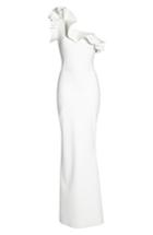 Women's Chiara Boni La Robe Elisir Ruffle One-shoulder Gown
