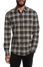 Men's Boss Lalo Plaid Flannel Shirt, Size - Beige