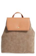 Emperia Two Tone Faux Leather Backpack - Beige