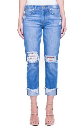 Women's Liverpool Jeans Company Kennedy Distressed Raw Hem Crop Boyfriend Jeans