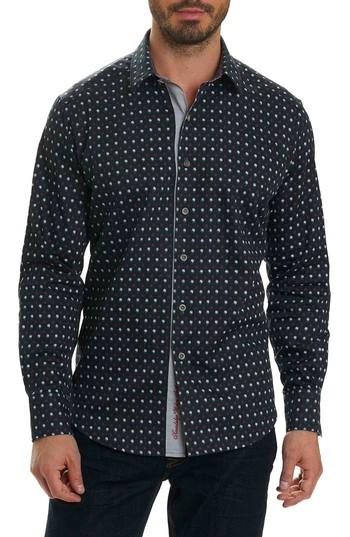 Men's Robert Graham Las Palmas Print Sport Shirt, Size - Black