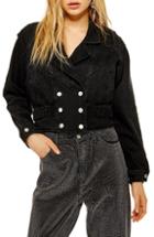 Women's Topshop 80s Denim Jacket Us (fits Like 0-2) - Black
