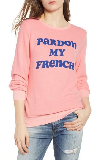 Women's Dream Scene Pardon My French Sweatshirt - Coral
