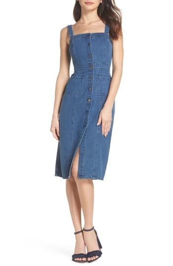 Women's Bb Dakota Button Front Denim Dress - Blue