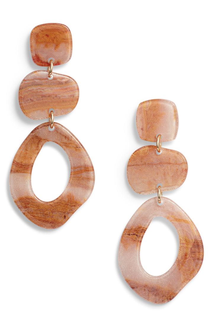 Women's Halogen Hacked Classic Stacked Geo Drop Earrings
