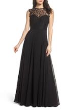 Women's Hayley Paige Occasions Lace & Chiffon Gown - Black
