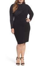 Women's Lost Ink Glitter Colorblock Knit Body-con Dress