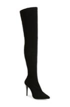 Women's Topshop Bubba Over The Knee Sock Boot .5us / 37eu - Black