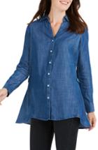 Women's Foxcroft Lizzie Front Button Shirt - Blue