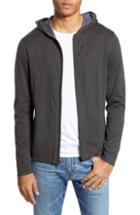 Men's James Perse Double Layer Full Zip Hoodie (s) - Black