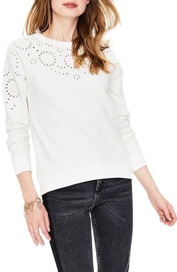 Women's Boden Arabella Drop Shoulder Sweatshirt - Ivory