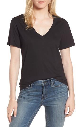 Women's Treasure & Bond Perfect V-neck Tee - Black