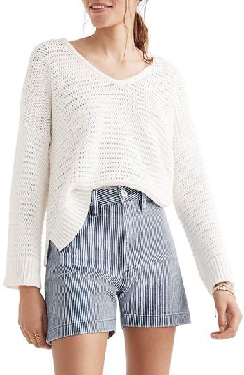 Women's Madewell Breezeway Pullover Sweater, Size - White