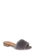 Women's Madewell Jackson Genuine Shearling Slide Sandal M - Grey