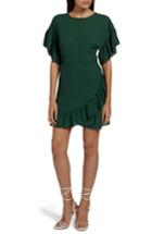 Women's Missguided Ruffle Chiffon Sheath Dress Us / 4 Uk - Green