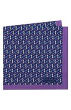 Men's Ted Baker London Geometric Cotton Pocket Square, Size - Purple