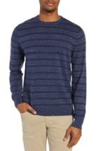 Men's Nordstrom Men's Shop Regular Fit Stripe Cotton & Cashmere Sweater - Blue