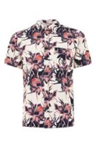 Men's Topman Floral Print Shirt - White