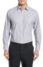 Men's Nordstrom Men's Shop Traditional Fit Non-iron Check Dress Shirt .5 32/33 - Black