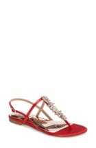 Women's Badgley Mischkia Tate Crystal Sandal .5 M - Red