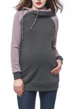 Women's Kimi And Kai Colorblock Maternity Hoodie - Purple