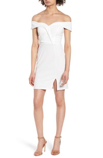 Women's Speechless Off The Shoulder Body-con Dress - Ivory
