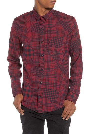 Men's The Rail Mixed Plaid Woven Shirt - Red