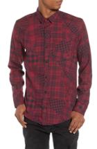 Men's The Rail Mixed Plaid Woven Shirt - Red