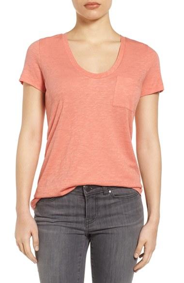 Women's Caslon Relaxed Slub Knit U-neck Tee, Size - None