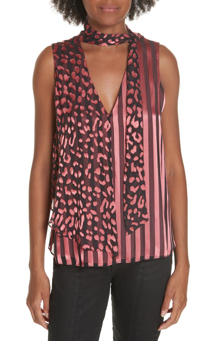 Women's Alice + Olivia Fifi Tie Neck Tank - Red