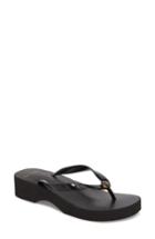 Women's Tory Burch Wedge Flip Flop M - Black