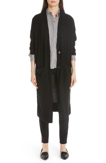Women's Lafayette 148 New York Long Cashmere Cardigan - Black