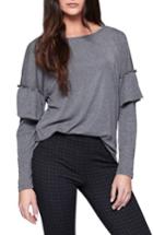 Women's Sanctuary Naomi Ruffle Sleeve Tee - Grey
