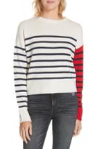 Women's Nordstrom Signature Mix Stripe Cashmere Crewneck Sweater - Ivory
