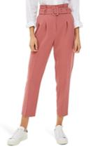 Women's Topshop Ayla Belted Eyelet Trouser Us (fits Like 10-12) - Pink