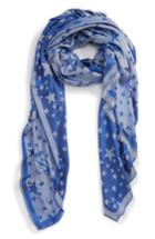 Women's Stella Mccartney Star Jacquard Silk & Modal Scarf, Size - Blue
