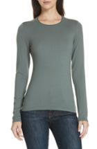 Women's Theory Slim Fit Merino Wool Crewneck Top, Size - Grey