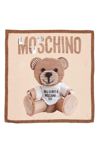 Women's Moschino Foulard Silk Square Scarf, Size - Beige