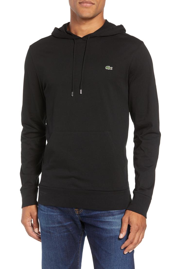 Men's Lacoste Pullover Hoodie (m) - Black