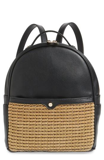 Mali + Lili Harper Basket Weave Backpack - Black