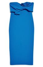 Women's Topshop Bow Twist Textured Midi Dress Us (fits Like 0) - Blue