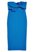Women's Topshop Bow Twist Textured Midi Dress Us (fits Like 0) - Blue