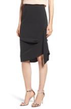 Women's Trouve Side Drape Skirt - Black