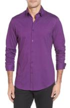 Men's Stone Rose Slim Fit Patchwork Print Knit Sport Shirt (s) - Purple