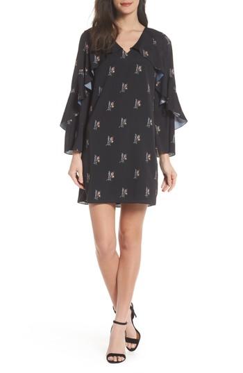 Women's Kobi Halperin Olessia Ruffle Shift Dress - Black