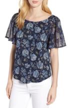 Women's Lucky Brand Back Cutout Cotton Blend Top - Blue