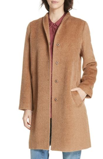 Women's Eileen Fisher Suri Alpaca Blend Coat - Brown