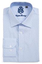 Men's English Laundry Trim Fit Geometric Dress Shirt .5 32/33 - Blue